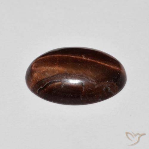 Tiger's Eye Gemstone in 14 x 10 mm (calibrated) Size for Sale, Tiger's Eye Stone in Pecan Brown Color