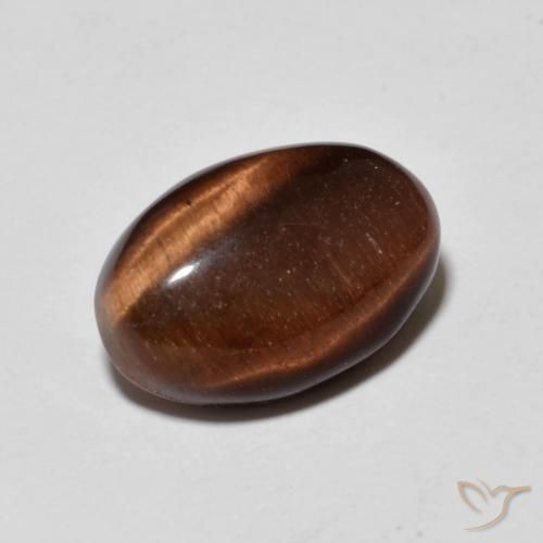 5.24 ct Brown Tiger's Eye Stone, Natural Tiger's Eye in Oval Cabochon Shape for Sale