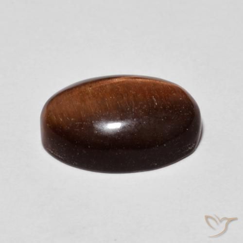 Tiger's Eye Gemstone in 14 x 9 mm (calibrated) Size for Sale, Tiger's Eye Stone in Pecan Brown Color