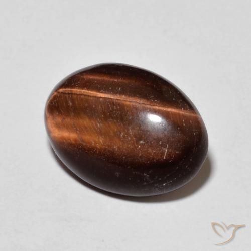 5.15 ct Brown Tiger's Eye Stone, Natural Tiger's Eye in Oval Cabochon Shape for Sale