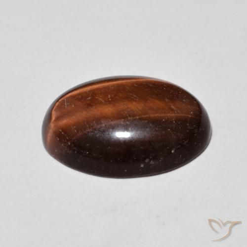Tiger's Eye Gemstone in 14 x 10 mm (calibrated) Size for Sale, Tiger's Eye Stone in Reddish Brown Color