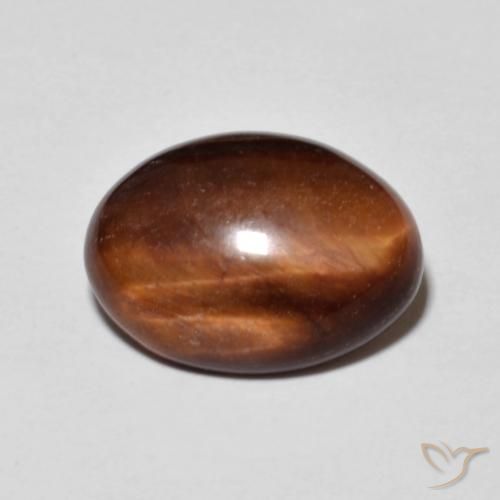 5.19ct Natural Medium Dark-Brown Tiger's Eye, Oval, Opaque