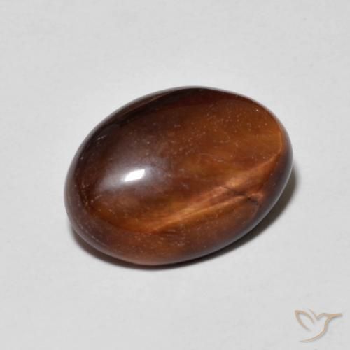 5.19 ct Brown Tiger's Eye Stone, Natural Tiger's Eye in Oval Cabochon Shape for Sale