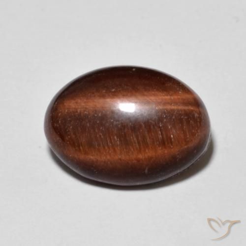 5.31ct Natural Medium Dark-Brown Tiger's Eye, Oval, Opaque