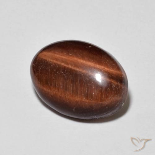 5.31 ct Brown Tiger's Eye Stone, Natural Tiger's Eye in Oval Cabochon Shape for Sale