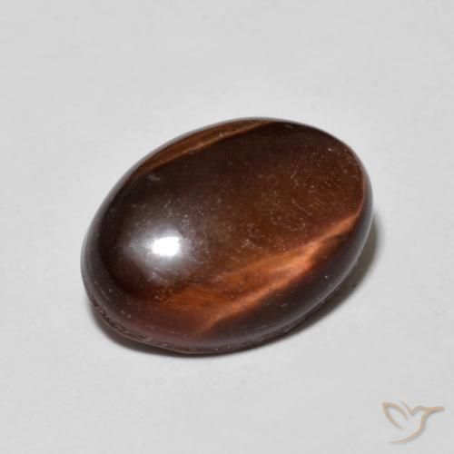 5.42 ct Brown Tiger's Eye Stone, Natural Tiger's Eye in Oval Cabochon Shape for Sale