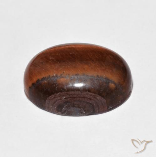 Tiger's Eye Gemstone in 16 x 12 mm (calibrated) Size for Sale, Tiger's Eye Stone in Medium Dark-Brown Color