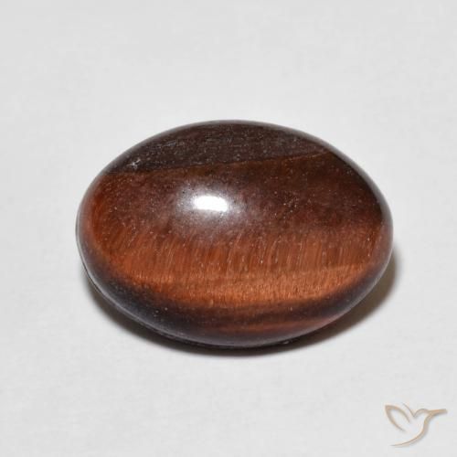 5.64ct Natural Medium Dark-Brown Tiger's Eye, Oval, Opaque