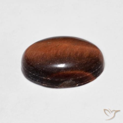 Tiger's Eye Gemstone in 14 x 10 mm (calibrated) Size for Sale, Tiger's Eye Stone in Medium Dark-Brown Color