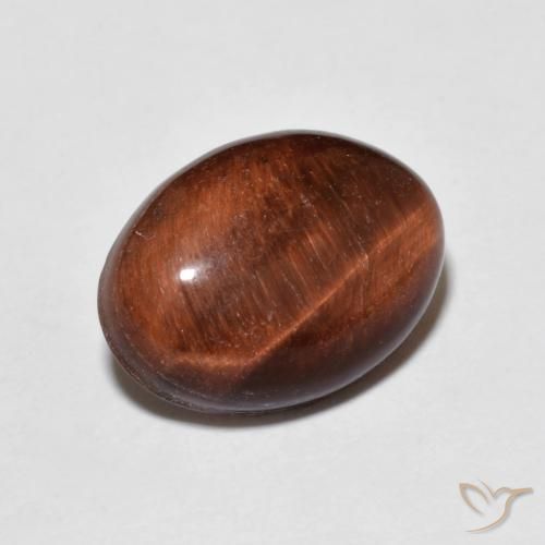 5.38 ct Brown Tiger's Eye Stone, Natural Tiger's Eye in Oval Cabochon Shape for Sale