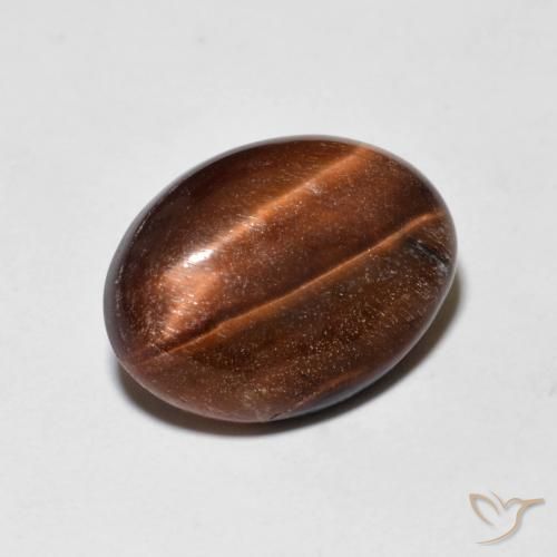 5.19 ct Brown Tiger's Eye Stone, Natural Tiger's Eye in Oval Cabochon Shape for Sale