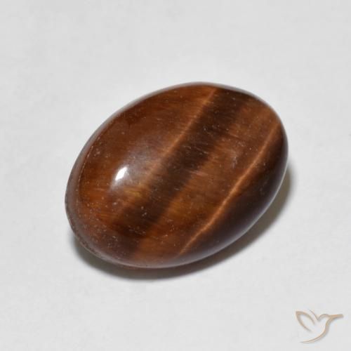 5.38 ct Brown Tiger's Eye Stone, Natural Tiger's Eye in Oval Cabochon Shape for Sale