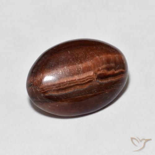4.59 ct Brown Tiger's Eye Stone, Natural Tiger's Eye in Oval Cabochon Shape for Sale