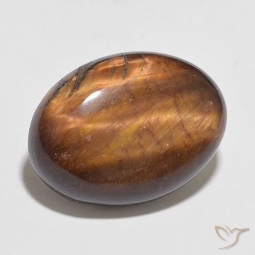 10.95 ct Brown Tiger's Eye Stone, Natural Tiger's Eye in Oval Cabochon Shape for Sale