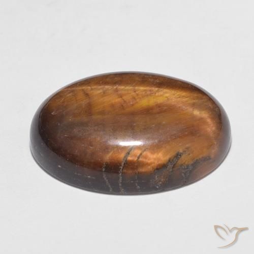 Tiger's Eye Gemstone in 18 x 13 mm (calibrated) Size for Sale, Tiger's Eye Stone in Warm Brown Color