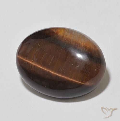 9.86 ct Brown Tiger's Eye Stone, Natural Tiger's Eye in Oval Cabochon Shape for Sale