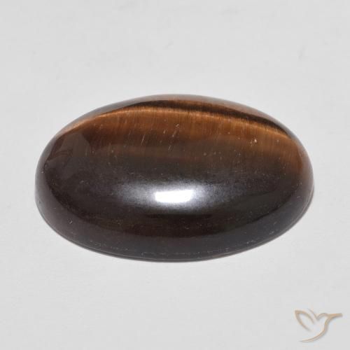 Tiger's Eye Gemstone in 18 x 13 mm (calibrated) Size for Sale, Tiger's Eye Stone in Reddish Brown Color
