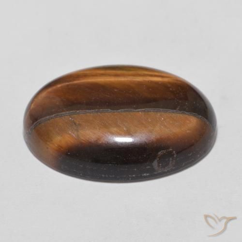 Tiger's Eye Gemstone in 18 x 13 mm (calibrated) Size for Sale, Tiger's Eye Stone in Cinnamon Brown Color