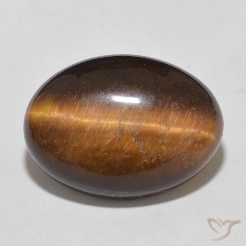 11.10ct Natural Medium Brown Tiger's Eye, Oval, Opaque