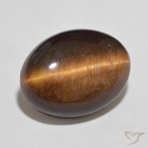 11.10 ct Brown Tiger's Eye Stone, Natural Tiger's Eye in Oval Cabochon Shape for Sale