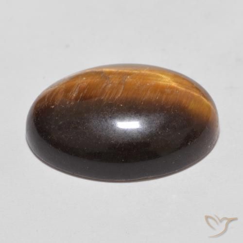 Tiger's Eye Gemstone in 18 x 13 mm (calibrated) Size for Sale, Tiger's Eye Stone in Medium Brown Color