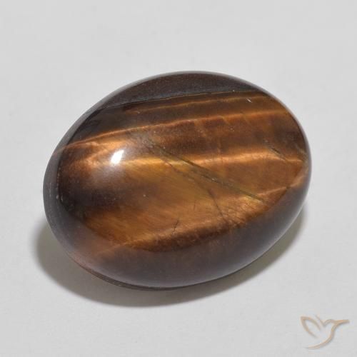 10.43 ct Brown Tiger's Eye Stone, Natural Tiger's Eye in Oval Cabochon Shape for Sale