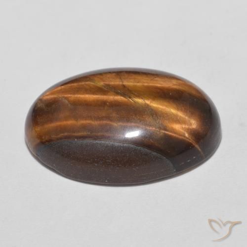 Tiger's Eye Gemstone in 18 x 13 mm (calibrated) Size for Sale, Tiger's Eye Stone in Cinnamon Brown Color