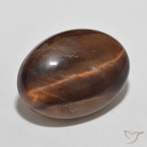 10.01 ct Brown Tiger's Eye Stone, Natural Tiger's Eye in Oval Cabochon Shape for Sale