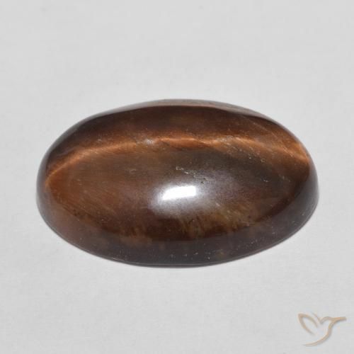 Tiger's Eye Gemstone in 18 x 13 mm (calibrated) Size for Sale, Tiger's Eye Stone in Reddish Brown Color