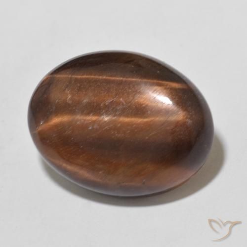 9.80 ct Brown Tiger's Eye Stone, Natural Tiger's Eye in Oval Cabochon Shape for Sale