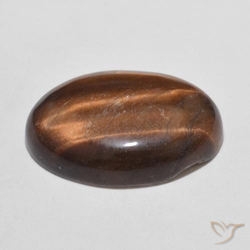 Tiger's Eye Gemstone in 18 x 13 mm (calibrated) Size for Sale, Tiger's Eye Stone in Cinnamon Brown Color