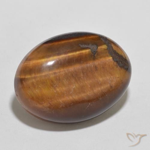 11.39 ct Brown Tiger's Eye Stone, Natural Tiger's Eye in Oval Cabochon Shape for Sale