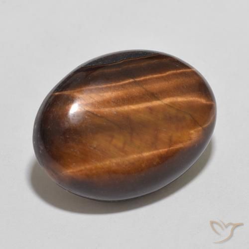 Tiger's Eye Gemstone in 18 x 13 mm (calibrated) Size for Sale, Tiger's Eye Stone in Reddish Brown Color