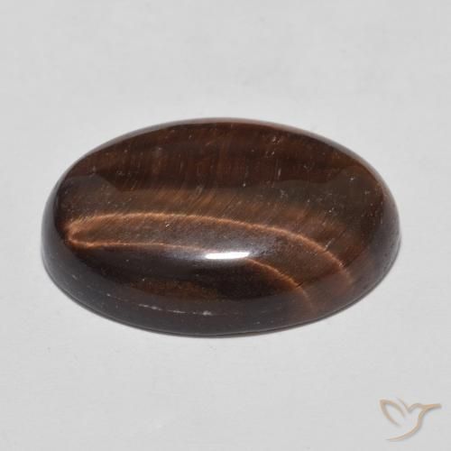 Tiger's Eye Gemstone in 18 x 13 mm (calibrated) Size for Sale, Tiger's Eye Stone in Warm Brown Color