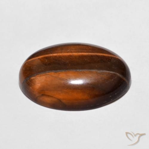 Tiger's Eye Gemstone in 18 x 13 mm (calibrated) Size for Sale, Tiger's Eye Stone in Deep Cinnamon Brown Color