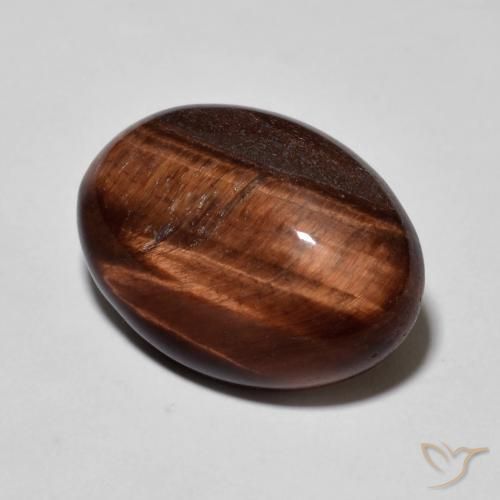 9.88 ct Brown Tiger's Eye Stone, Natural Tiger's Eye in Oval Cabochon Shape for Sale
