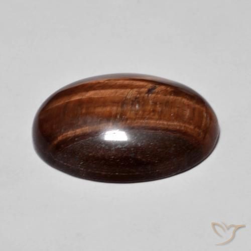 Tiger's Eye Gemstone in 18 x 13 mm (calibrated) Size for Sale, Tiger's Eye Stone in Gingerbread Brown Color