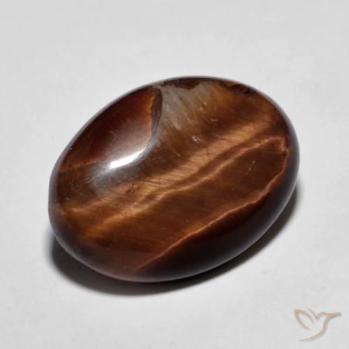 9.63 ct Brown Tiger's Eye Stone, Natural Tiger's Eye in Oval Cabochon Shape for Sale