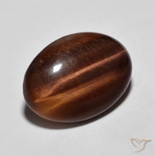 8.96 ct Brown Tiger's Eye Stone, Natural Tiger's Eye in Oval Cabochon Shape for Sale