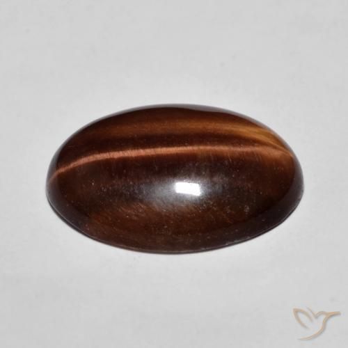 Tiger's Eye Gemstone in 18 x 13 mm (calibrated) Size for Sale, Tiger's Eye Stone in Gingerbread Brown Color