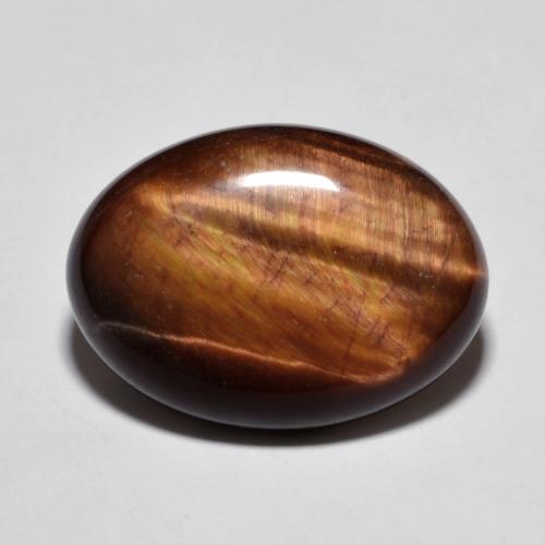Ojo de Tigre Marrón Ovalada de 18,5 x 13,5mm de India, peso de 9.98 ct, piedra preciosa natural No tratado en Opaco Clarity, Ojo de Tigre Cabujón Óvalo de 1 pieza - Color: Marrón cálido, dureza Mohs de 6.5 - 7 Adecuado para joyas de uso diario, Photo A