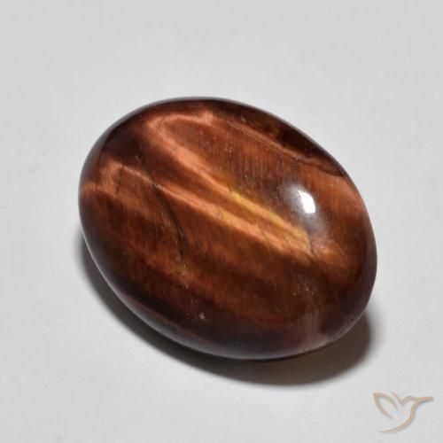 9.67 ct Brown Tiger's Eye Stone, Natural Tiger's Eye in Oval Cabochon Shape for Sale