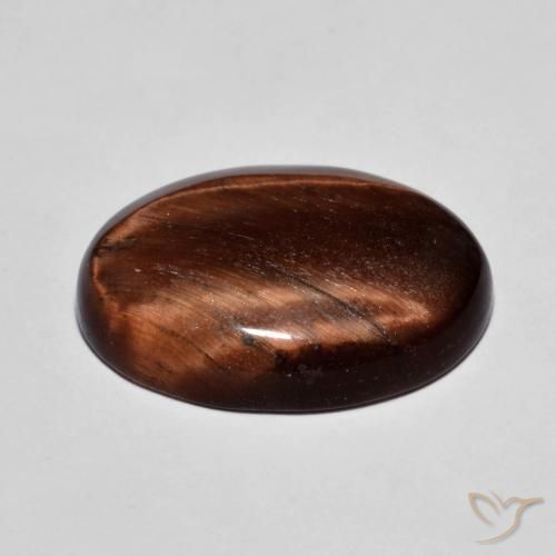 Tiger's Eye Gemstone in 18 x 13 mm (calibrated) Size for Sale, Tiger's Eye Stone in Gingerbread Brown Color