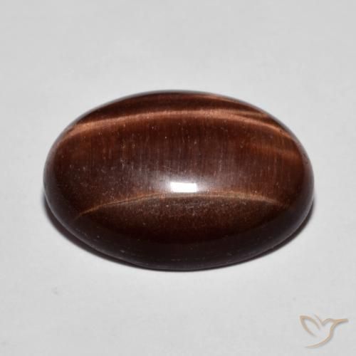 Tiger's Eye Gemstone in 18 x 13 mm (calibrated) Size for Sale, Tiger's Eye Stone in Gingerbread Brown Color