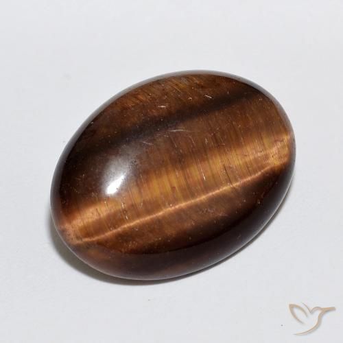 8.89 ct Brown Tiger's Eye Stone, Natural Tiger's Eye in Oval Cabochon Shape for Sale