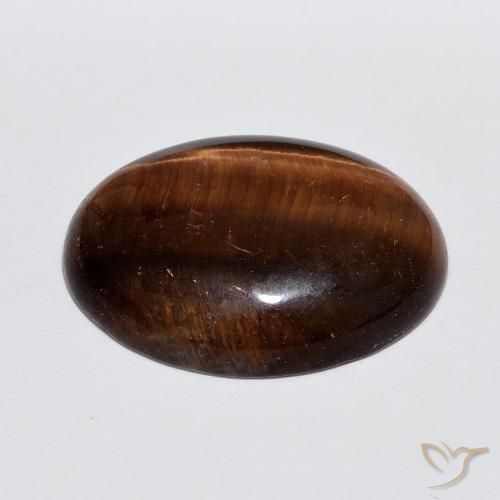 Tiger's Eye Gemstone in 18.5 x 13.6 mm Size for Sale, Tiger's Eye Stone in Deep Cinnamon Brown Color