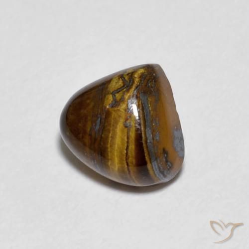 0.87 ct Brown Tiger's Eye Stone, Natural Tiger's Eye in Pear Cabochon Shape for Sale