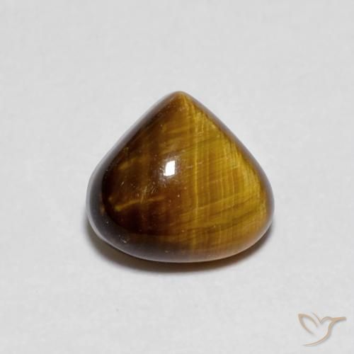 0.74ct Natural Warm Brown Tiger's Eye, Pear Shape, Opaque