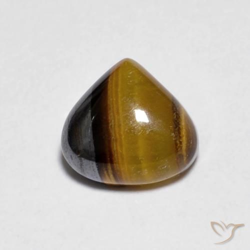 1.00ct Natural Yellowish Brown Tiger's Eye, Pear Shape, Opaque
