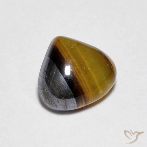 1.00 ct Brown Tiger's Eye Stone, Natural Tiger's Eye in Pear Cabochon Shape for Sale